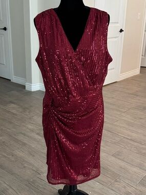 Grace Karin Burgundy Sequin Dress Size XXL